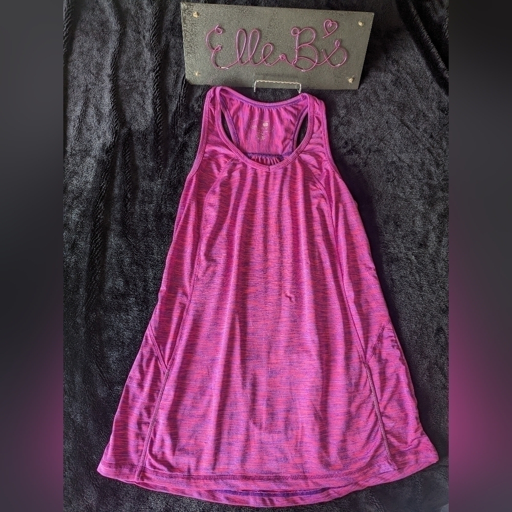 EUC Tangerine Heathered Purple/Pink Sport Tank w/ Back Zipper M
